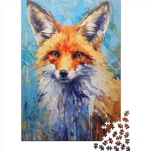 500-teiliges Puzzle für Erwachsene, Fuchs-Malerei, Puzzles für Erwachsene, Teenager, nachhaltiges Puzzle für Erwachsene (Größe 20,47 x 14,96 Zoll)