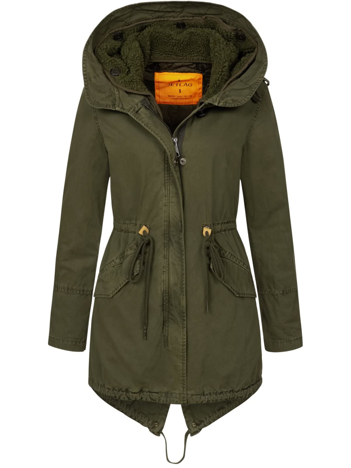 Jet Lag Damen Winterjacke 21-697 Parka mit XL-Fellkapuze olive XXL