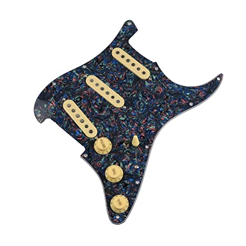 Geladenes Gitarren-Pickguard Pickups Gitarre. SSS. Einzelne Spulen ALNICO 5 Pickups Geladene Pickguard/Gelbe Pickup-Abdeckungen Set (Color : 17)