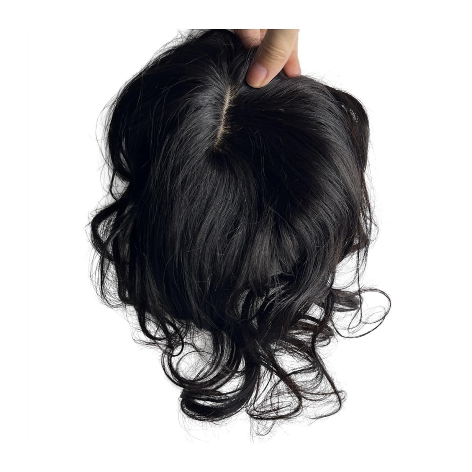 Haartopper für Frauen Körpergewellter Echthaar-Topper, Clip-in-Haarteil-Extensions, 25,4 cm, brasilianisches Remy-Haar, 10 x 12 cm Spitzenbasis-Topper, erhöhen das Haarvolumen for Frauen Haarteil Topp