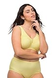 Ulla Popken Womenswear 658495 Curvy Kelly Stütz-BH mit Nadelstreifen, Übergröße, Vanillegelb, 40C