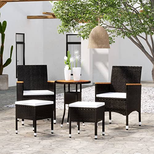 Juroupi 5-tlg. Garten-Lounge-Set Balkon MöBel Set Lounge MöBel Outdoor TerassenmöBel AußEn Garten Lounge Poly Rattan Schwarz - 3058476