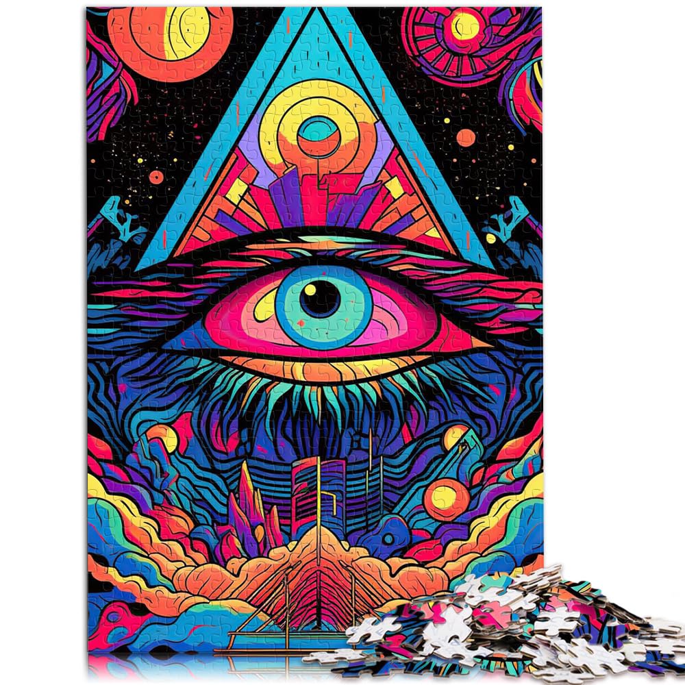 Spielzeug-Puzzle Psychedelic 1000-Teile-Puzzle für Erwachsene, Holzpuzzle, jedes Teil ist einzigartig – anspruchsvolles, unterhaltsames Familienspiel, 1000 Teile (50 x 75 cm)