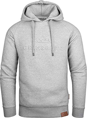 Grin&Bear Hoodie mit gestempeltem Design Logo grau meliert L GEC540