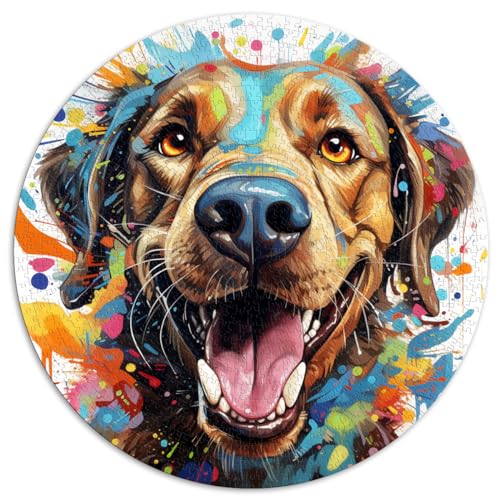 Puzzles Sehr glücklicher, frecher Hund 1000 Teile Puzzle 67,5x67,5cm Lernspielzeug Jedes Teil ist einzigartig - Anspruchsvolles, unterhaltsames Familienspiel