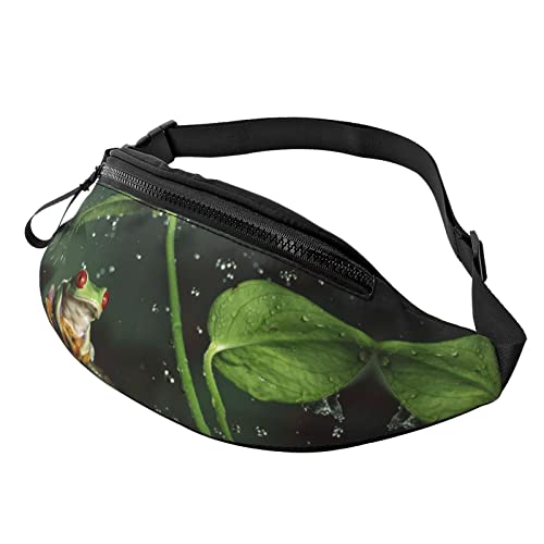 Peace Tree Frog Hüfttasche für Damen & Herren Hüfttasche Reisen Yoga Gym für Outdoor Workout Sport Reisen Laufen, Schwarz , Einheitsgröße