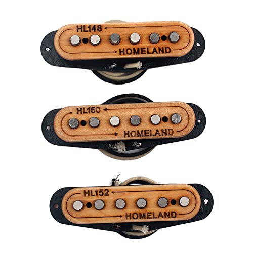 Alnico Single Coil Gitarren-Tonabnehmer Hals/Middle/Bridge HL148/HL150/HL152 Ahorn Single Coil Pickup Gitarrenzubehör Sets Gitarren-Tonabnehmer Single Coil Pickup Set Ahornholz