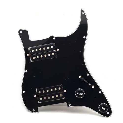 Schlagbrett Tonabnehmer für E Gitarre Elektrische Gitarre Pickup Panel ST SQ HH Elektrische Gitarre Schlagbrett Vordere Abdeckung Verdrahtung Montage Perle Farbe(Black panel-black pickup)