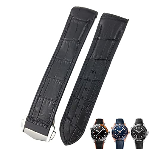 NEYENS Uhrenarmband aus Rindsleder, 20 mm, für Omega Seamaster 300 Speedmaster DE VILLE Uhrenarmband für Herren, Punktschnalle für Damen und Herren, 20 mm, Achat