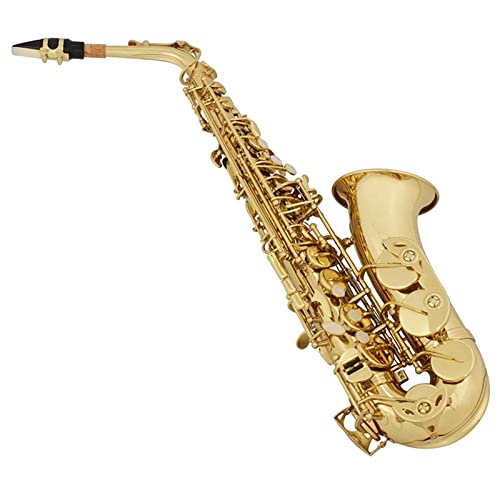 Hohe Qualität EB Alto Saxophon Messing Vergoldet E Flaches Saxo-Musical-Holzwind-Instrument Mit Koffer-Mundstück-Reeds-Zubehör