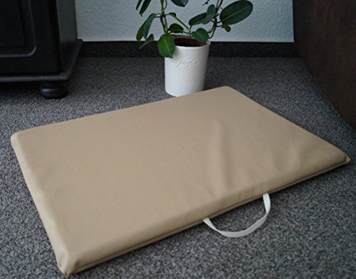 Hundematte Hundematratze Matte Kunstleder Schaumstoff 3 cm (200 cm X 120 cm, beige)