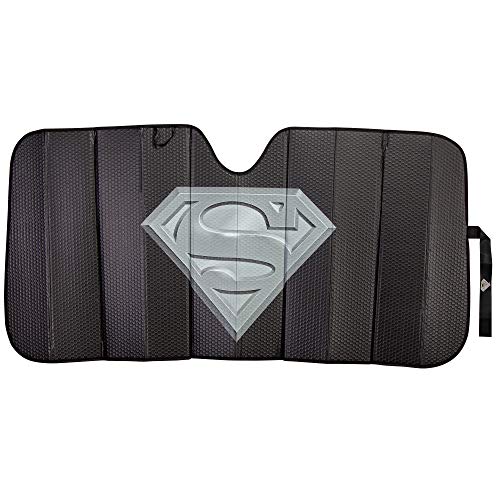 Plasticolor 003883R01 Windschutzscheiben-Sonnenblende, Superman-Logo, mattes Finish, Schwarz