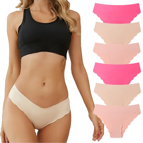 CSHE Unterhosen Damen 6er Pack Seamless Slips Nahtlos Hipster Sexy Panties Damen Unterwäsche Underwear Weich Unterhose Mehrpack S-XL