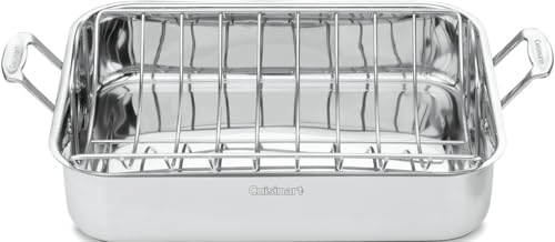 Cuisinart Chef's Classic Edelstahl rechteckiger Bräter mit Rost 40,6 cm