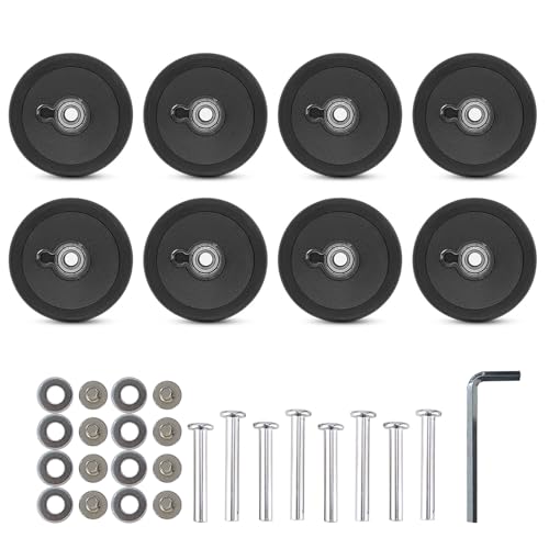 8-teiliges 55-mm Schwarzes Gepäck Doppelrad Drehgelenk Reparaturset Einfache Installation Ersatzgepäck