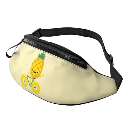 HSJFS Sporttasche mit buntem Blumen- und Schmetterlings-Aufdruck, lässige Brusttasche, Ananas-Fahrrad, Einheitsgröße