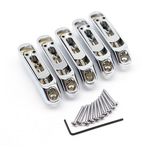 5 Stücke Gitarre Bridge Sadlles Einzelne Individuelle Brückensattel Sattel Set Für 5 String Electric Guitar Bass Teile Gitarrebrücke(5pcs Sliver)