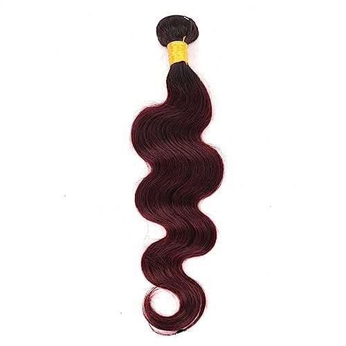 Human Hair Bundles Brasilianisches gewelltes Echthaar, 1/3 Bündel, 100% unverarbeitete brasilianische gewellte Echthaar-Webart-Erweiterungen, Echthaar-Webart-Bündel for Frauen human hair weave(Color: