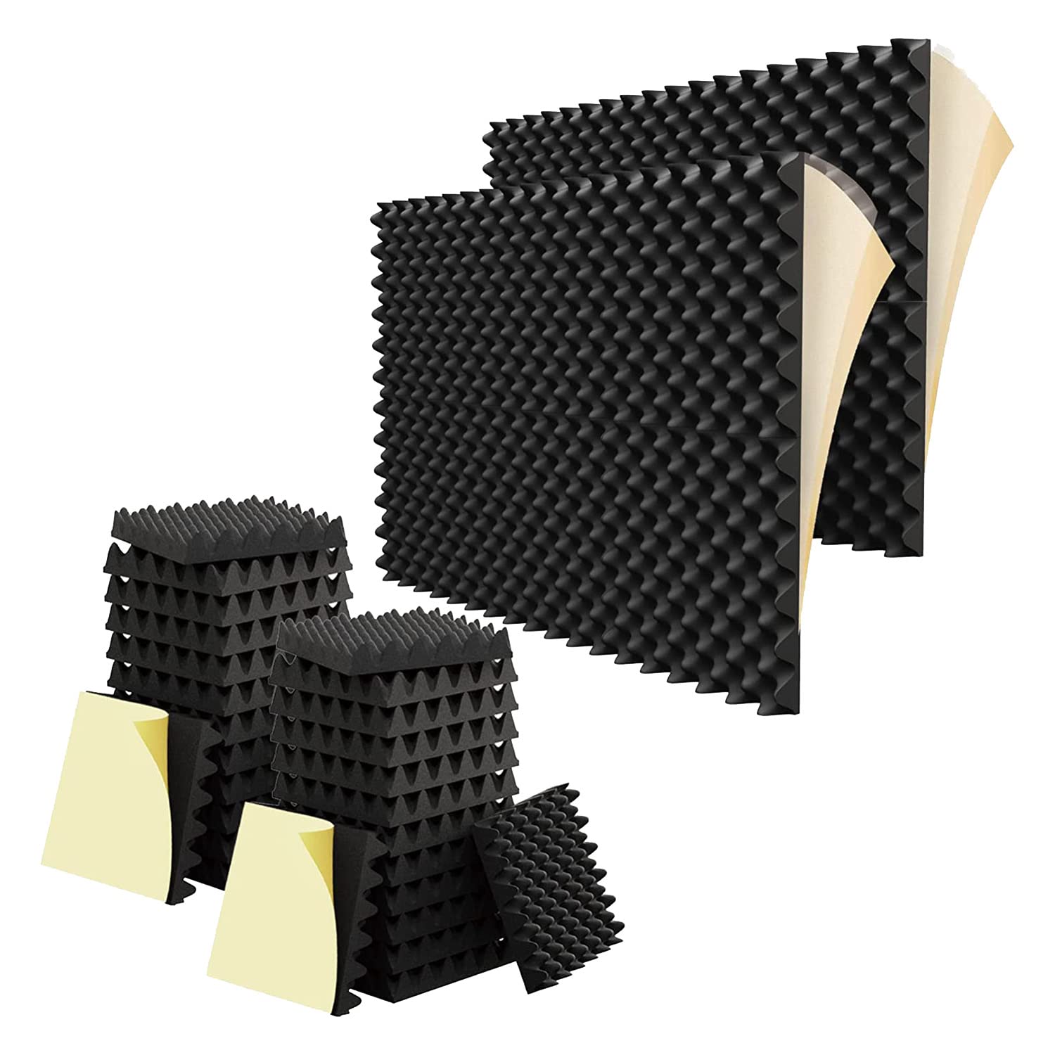 Ghulumn 24 Stück Ei-Schaumstoff-Pads, schalldichte Schaumstoffplatten, 3,8 x 30,5 x 30,5 cm, für Studio, Zuhause und Büro