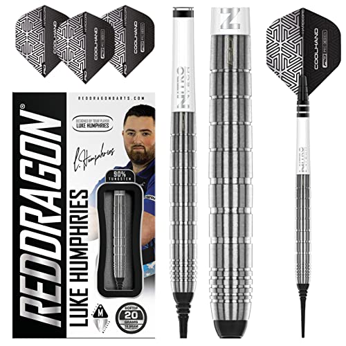 RED DRAGON Luke Humphries TX1 18 Gramm Softip Premium Tungsten Darts Set mit Flights und Stielen