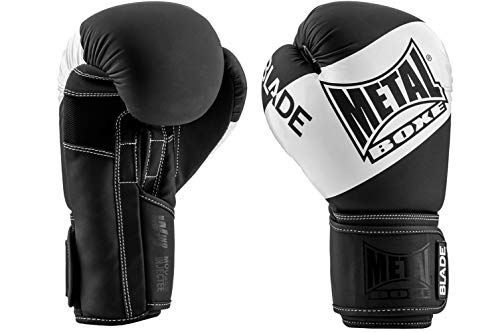 Metal Boxe Blade Boxhandschuhe für Erwachsene, Unisex, Schwarz/Weiß, 10 oz