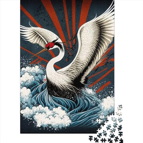 Crane Japan Holzpuzzle für Erwachsene und Jugendliche von schwierigen, anspruchsvollen Puzzles, 1000 Teile, pädagogisches Stressabbau-Spielzeugpuzzle, 29,53 x 19,69 Zoll