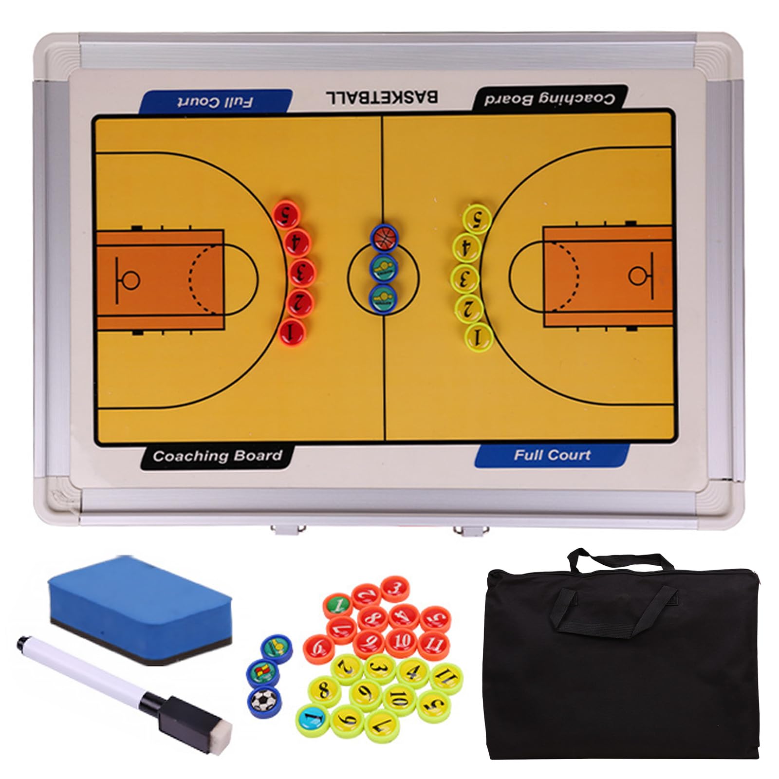 BFVAKBKYT Coaches Taktische Tafel, Basketball-Coaching-Board, magnetisches Taktik- und Strategie-Board, Klemmbrett-Set for Trainer mit Magneten und Markierstift, Trainingsausrüstung