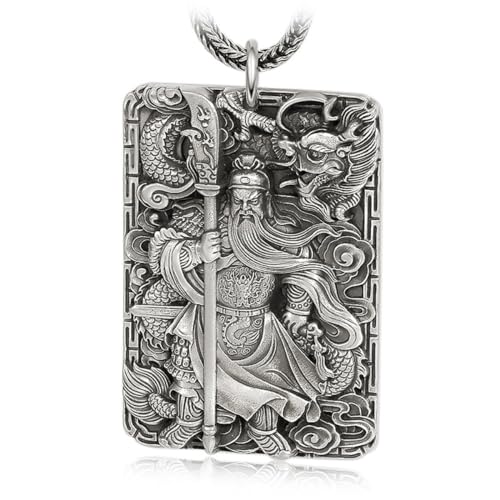 VOYADE S925 Sterling Silber Mythical Man Anhänger Halskette, Herren Anhänger Vintage Kreative Anhänger Halskette,Silber,Pendant + Chain 70cm