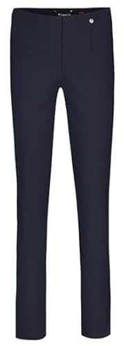 Robell Style Marie - Stoffhose Damen high Waist - Damenhose Power Stretch - Bengaline Stoff Hose mit Schlitz am Saum - Bitte eine Größe Kleiner bestellen - Marine 56