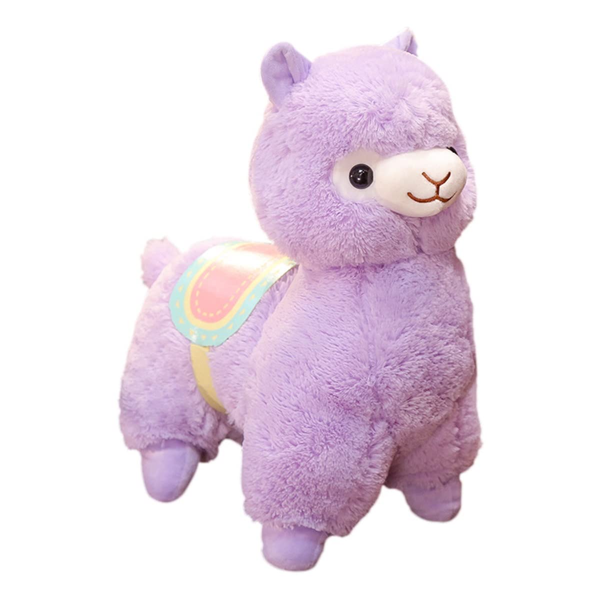 DANAIM Realistisches Alpaka-Plüschtier, 19 Zoll Großes Lustiges Lama-Stofftier, Große Puppe, Plüsch-Umarmungskissen, Süßes Geschenk for Geburtstagsmädchen(Purple,50cm)