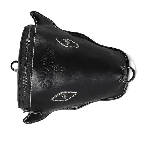 Mittelalterliche Gürteltasche aus Leder, Gürteltasche, LARP, Kostüm-Zubehör für Damen und Herren, Ledergürteltasche, mittelalterliche Ledergürteltaschen, Schwarze Tasche