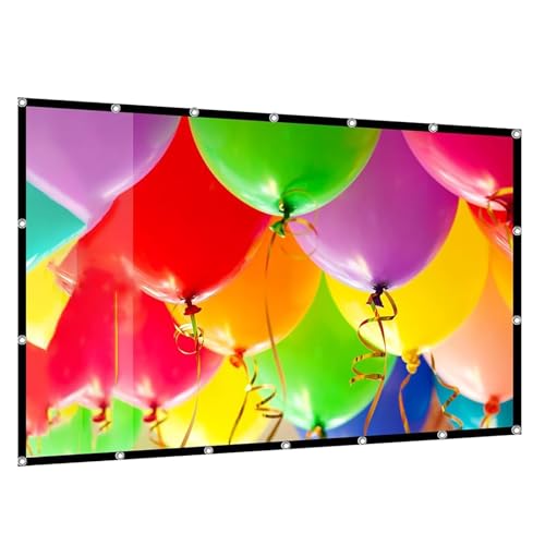 60~133 Zoll Leinwand Beamer Screen, weißer Projektorvorhang, einfach aufzuhängende 16:9 HD-Projektionsleinwand Wandmontage, für Heimkino, Gaming, Büro, Präsentationen, Schule(92 Inch)