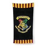 Unbekannt Groovy Harry Potter Hogwarts Badetuch, Baumwolle, 75 x 150 cm, Schwarz