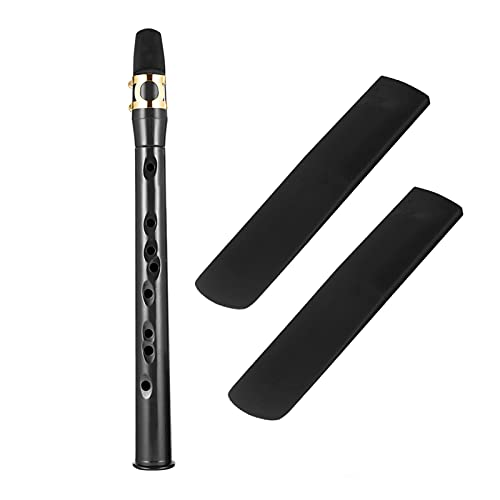 Mini-Taschenbb-Saxophon-Alt- Mundstück ABS Sax Black Set Woodwind Musikinstrumente Zubehör (Color : Gold Clip 2 Reeds)