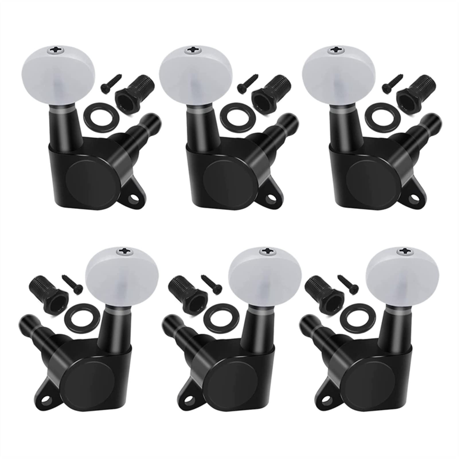 Gitarren Stimmwirbel 3R3L. Gitarren-Tuning-PEGs Versiegelte String-Verriegelungs-Tuner-Maschinenköpfe Mit Pearl White-Taste