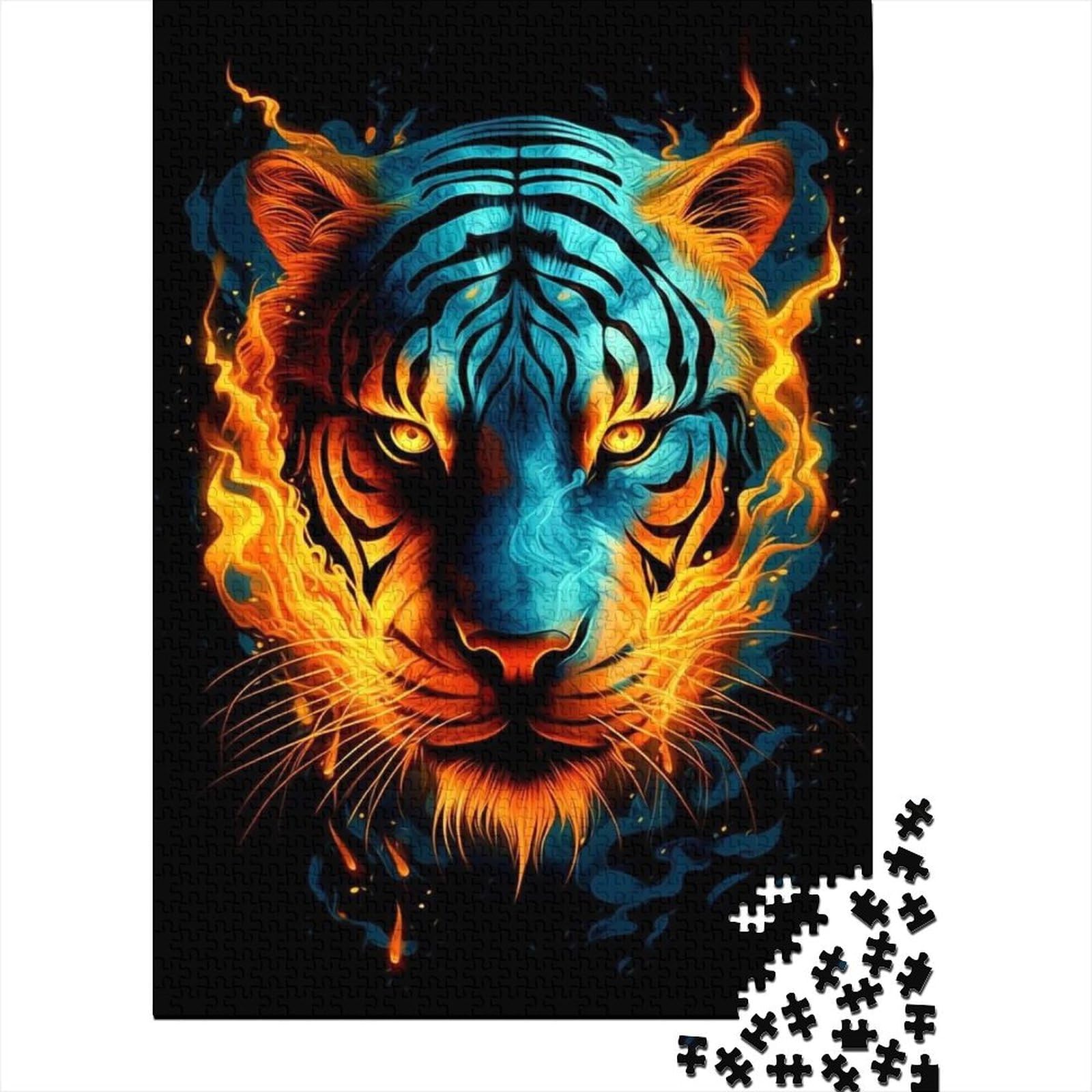 1000 Teile für Erwachsene Schwierige Puzzles Tiger Lustige Puzzles für Erwachsene 1000-teiliges Lernpuzzle (Größe: 75 x 50 cm)