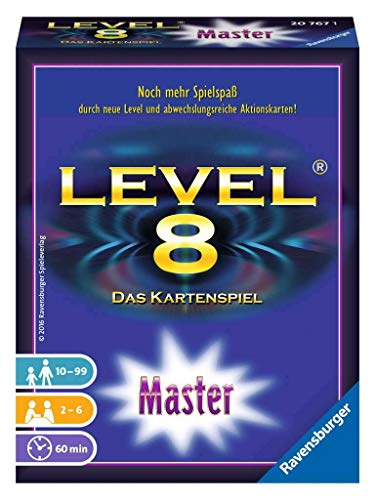 Ravensburger 20767 - Level 8 Master, Kartenspiel ab 10 Jahren, Gesellschaftsspiel für 2-6 Spieler, Familienspiel, Zahlenfolge, Master Version