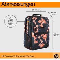 HP Campus XL Rucksack (Tie Dye) - 50% post-consumer recycled plastic, LDPE bag contains 100% recycled plastic, Hanger tag is made... - 305 mm - 165 mm - 430 mm - 620 g - 305 mm (7J593AA)