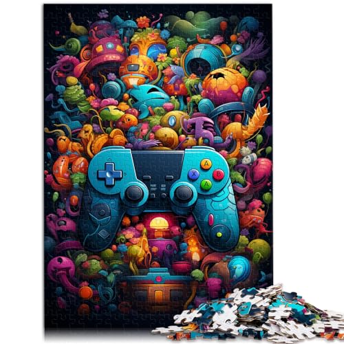 Puzzlespiele, buntes Gamepad, 1000 Teile, für Erwachsene, schwierige Puzzles, Holzpuzzles, einzigartige Geburtstags, 1000 Stück (50 x 75 cm)