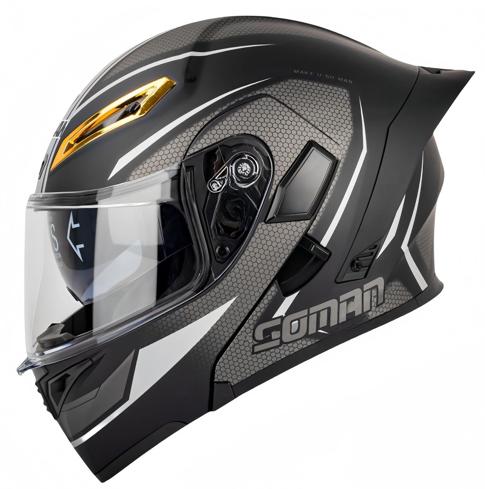 Modularer Motorradhelm, integrierter Motorradhelm, ECE-geprüfter, atmungsaktiver Rollerhelm mit Doppelvisier, Herren- und Damen-Rollerhelm, Doppel-Integralhelm K,XXL63-64CM