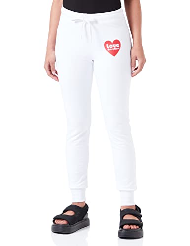 Love Moschino Women's Slim fit Jogger Casual Pants, Optical White, 38