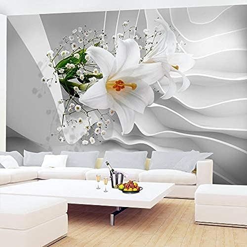 3D Lilie Tapete Wohnzimmer Schlafzimmer Büro Flur Moderne Wanddekoration TV Wandbild Tapete Wohnzimmer die fototapete 3d Vlies wandbild Schlafzimmer-200cm×140cm