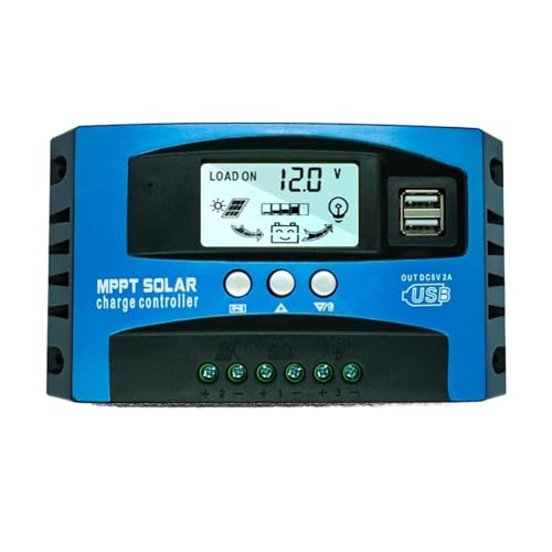 Solarregler, MPPT Solar Laderegler 12V 24V 60A 80A 100A Dual USB LCD Display Auto Zelle Panel Ladegerät regler mit Last(100A)