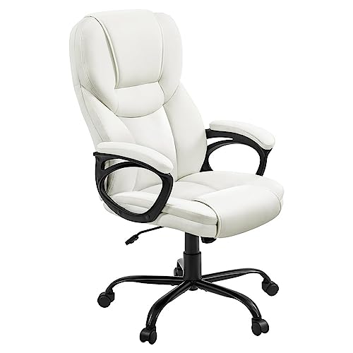 TBSZCM ergonomischer Bürostuhl Boss Business Chairs, Ergonomischer Bürostuhl, Leder-Chefstuhl für das Home-Office, Drehstuhl mit Rollen, Höhe und Winkel verstellbar, Liegestütze, Schwarz Run forward