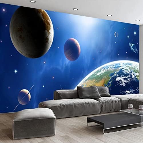 XLMING Weltraumplanet Sternennacht Kinder 3D Tapete Home Dekoration Wohnzimmer Sofa Schlafzimmer Tv Hintergrund Wand-350cm×256cm