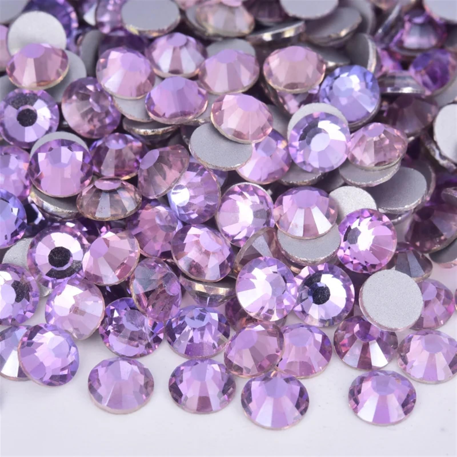 Bulk Flatback Strasssteine, Kristall Hotfix, 1440 Stück Hotfix-Strasssteine, Nicht-Hotfix-Strasssteine, Glitzer-Strasssteine, Kristall-Strass-Diamant-Nagel-Charms, Nagelkunst-Dekorationen(Air Violet,S