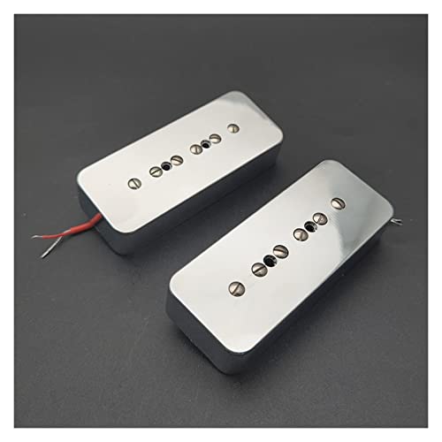 ZENGXUE Set Von SOAPBAR P90 Pickup Gitarre Hals & Bridge Pickups Schwarze Gitarre Teile Und Zubehör Humbucker Tonabnehmer Set (Color : Silver)