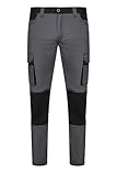 VELILLA Unisex Pantalón Stretch Bicolor Arbeitshose, Schwarz/Grau, 40 DE