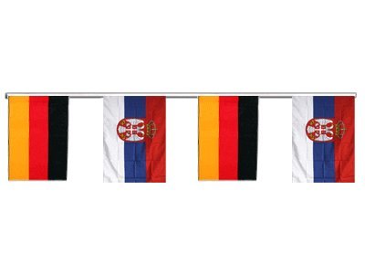 Flaggenfritze® Freundschaftskette Deutschland - Serbien mit Wappen