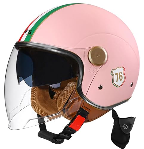 Offener Helm, Motorrad-Halbhelm, DOT/ECE-Zugelassener Motorrad-Sturzhelm Mit Sonnenblende, Retro-Vintage-Stil, Motorrad-Vespa-Jet-Helm Für Kinder, Jugendliche, Männer Und Frauen 35,L 58-59cmn